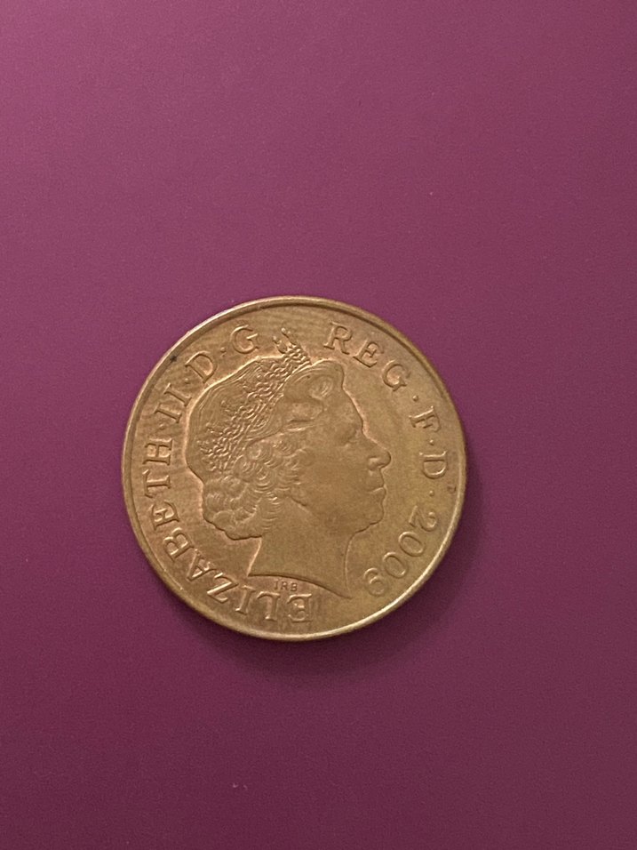 Two Pence Fleur De Lys Vintage para - Görsel 2