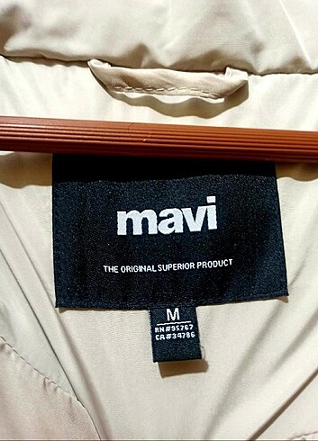 m Beden Mavi Bej Şisme Mont