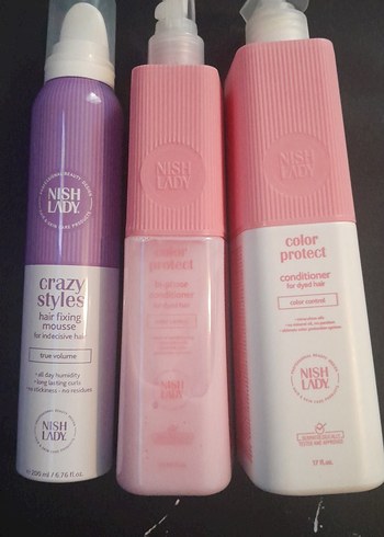 Nish Lady Saç Şekillendirici Köpük ve Renk Koruyucu Saç Kremi - Görsel 2