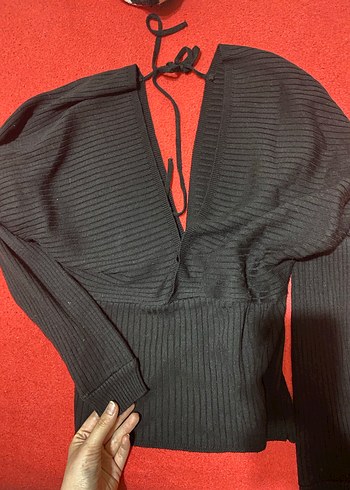 Siyah Boğazlı Triko Kadın Kazak 2 parça - Görsel 2