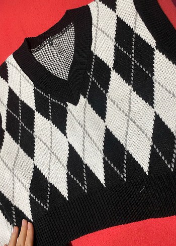 Kadın Çok Renkli V Yaka Örgü Süveter takımlı etek - Görsel 2