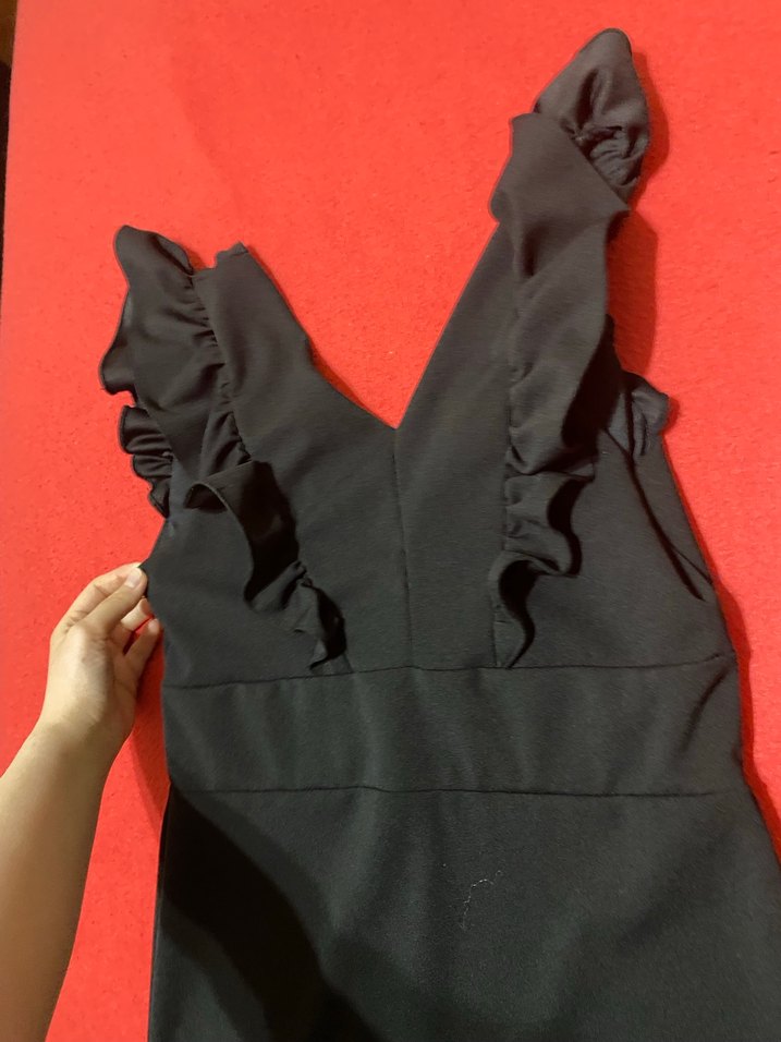 Siyah Straplez Fitilli mezuniyet elbise - Görsel 2