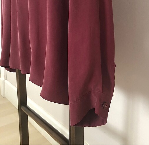 xl Beden bordo Renk BEYMEN, yüzde yüz ipek gömlek, XL
