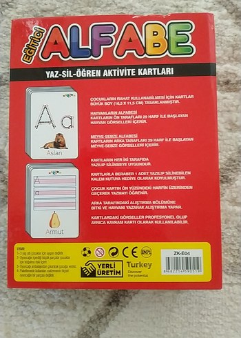 Beden Yaz-Sil Öğren Alfabe Aktivite Kartları