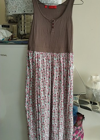 Bohem Tarzı Pamuklu Uzun Hamile Elbisesi - Görsel 4