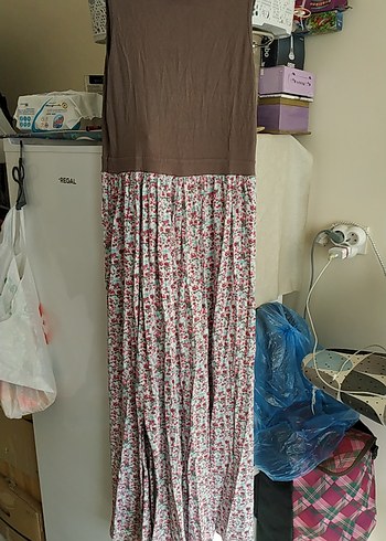 Bohem Tarzı Pamuklu Uzun Hamile Elbisesi - Görsel 5