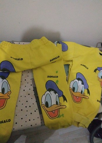 Sarı Donald Baskılı Çocuk eşofman Takımı