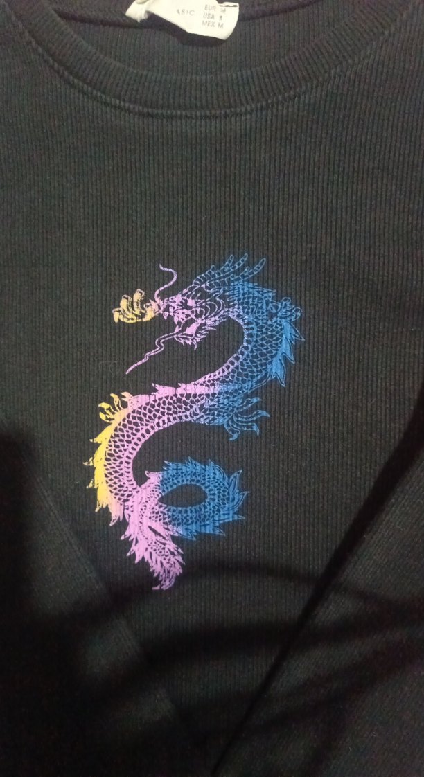 Kız Çocuk Siyah Nakışlı Triko Uzun Kollu Crop - Görsel 2