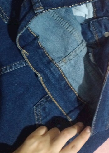 Geniş Kesim Uzun Bel Mavi Denim Wide Leg Jean - Görsel 5