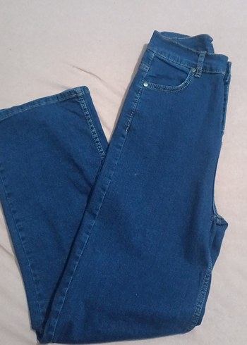Geniş Kesim Uzun Bel Mavi Denim Wide Leg Jean - Görsel 2