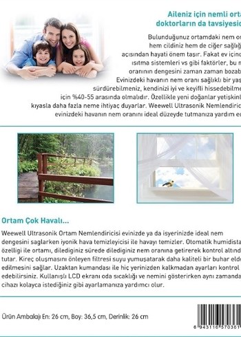 Weewell WHC730 İyonizerli Soğuk Buhar Üfleyici Beyaz - Görsel 2