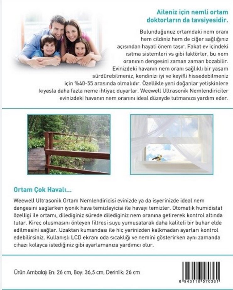 Weewell WHC730 İyonizerli Soğuk Buhar Üfleyici Beyaz - Görsel 2