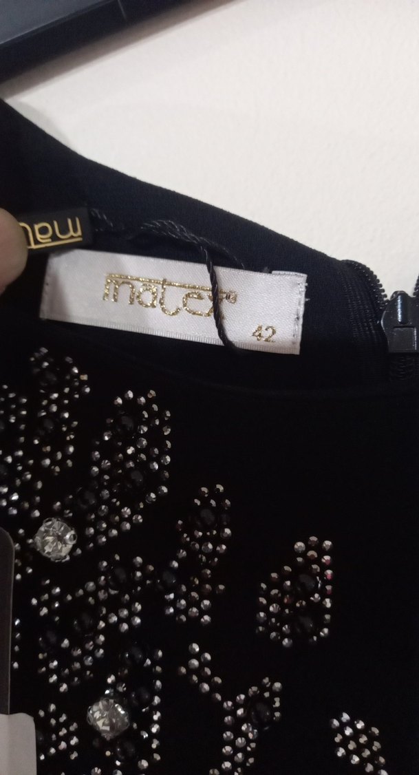 siyah taşlı abiye - Görsel 5