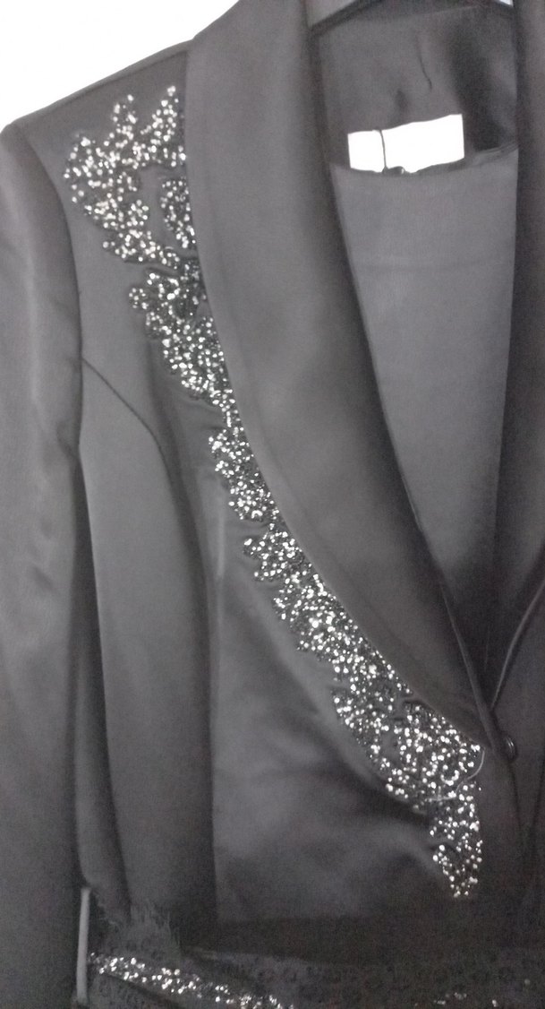 Nakışlı Siyah Uzun Kollu Gotik Kadın Elbisesi - Görsel 3