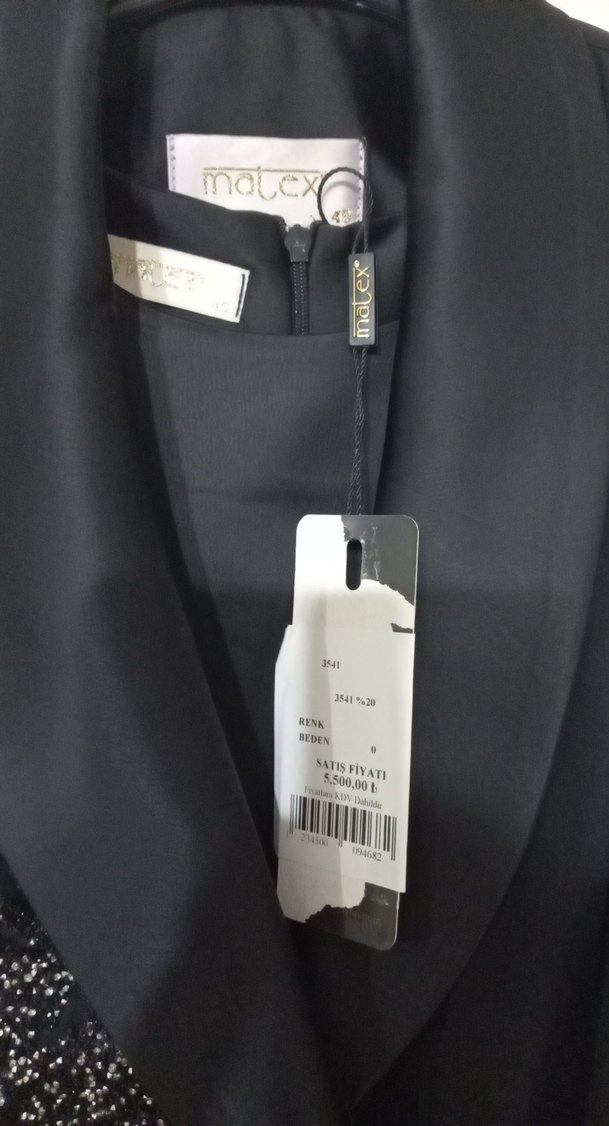 İş Tarzı Siyah Uzun Kollu Nakışlı Kadın Elbisesi - Görsel 4