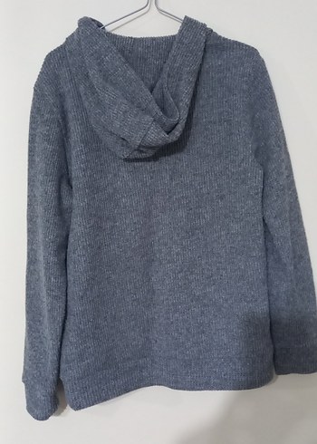 Erkek Gri Düğmeli Yün Kazak - Görsel 3