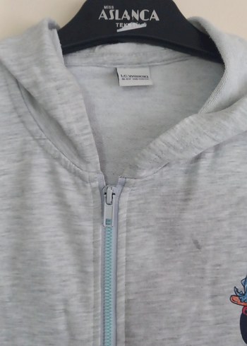 Gri Kapüşonlu Fermuarlı Erkek Çocuk Yelek - Görsel 2