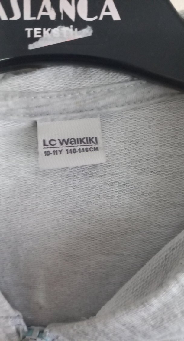 Gri Kapüşonlu Fermuarlı Erkek Çocuk Yelek - Görsel 3