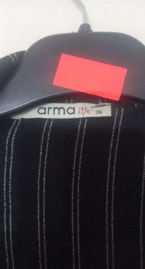 Siyah Çizgili Uzun Kadın Blazer Ceket - Görsel 3