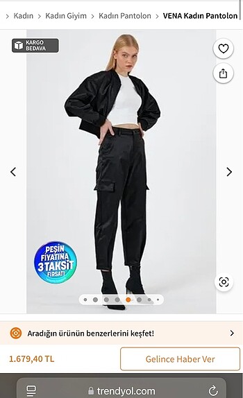 saten kargo cepli pantalon - Görsel 5