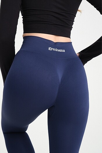 gymhams kalçası büzgülü lacivert tayt