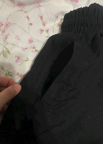 Siyah yüksek bel şort - Görsel 3