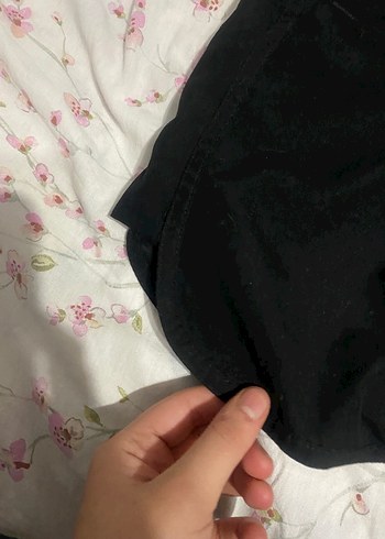 Siyah yüksek bel şort - Görsel 4