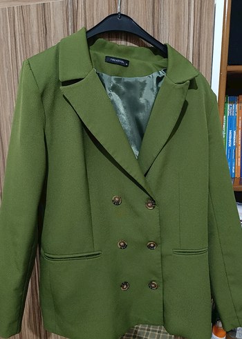 Düğmeli Yeşil Kadın Blazer Ceket