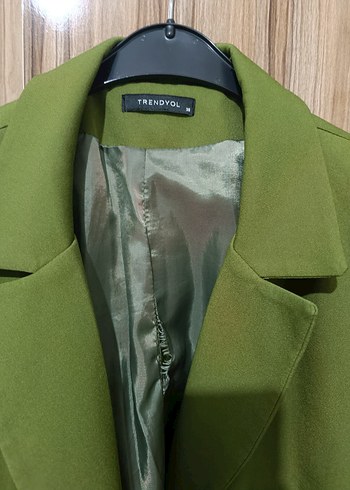 38 Beden Düğmeli Yeşil Kadın Blazer Ceket