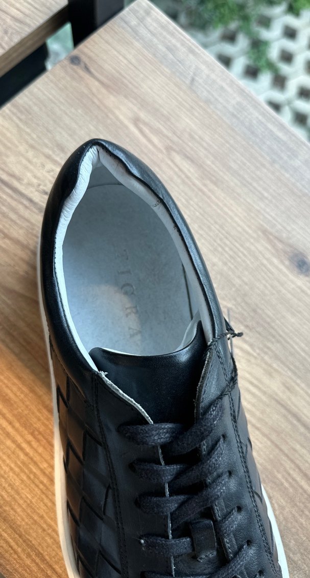 Şık Siyah Örgü Detaylı Sneaker — görsel 3/3