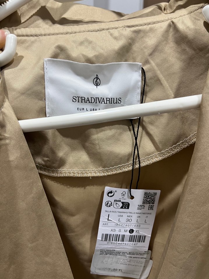 Bej Düğmeli Midi Kadın Trençkot - Görsel 2