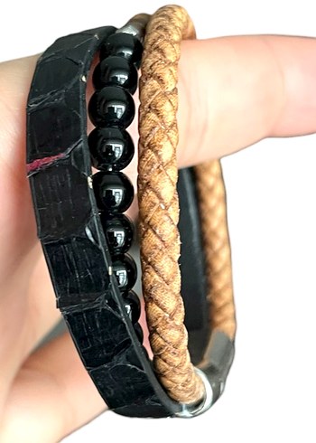 KAMPANYAA Erkek Bohem Deri ve Doğaltaş Bileklik - Görsel 2