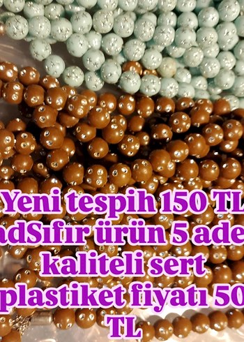 Yeni Sıfır ürün 5 adet kaliteli sert plastik tespih 150 TL
