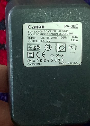 Yeni ürün depo malı canon pa 08 a 12 v 1.25 a şarj aleti