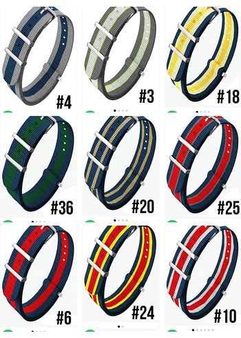 Yeni sıfır çift iki renkli NATO kayışlar kordonlar - Görsel 3