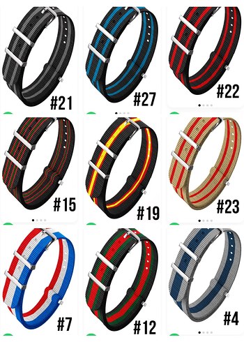 Yeni sıfır çift iki renkli NATO kayışlar kordonlar - Görsel 2