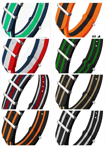 Yeni sıfır çift iki renkli NATO kayışlar kordonlar - Görsel 4