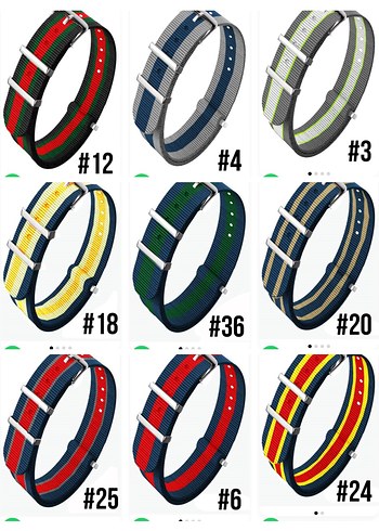 Yeni sıfır çift iki renkli NATO kayışlar kordonlar - Görsel 7