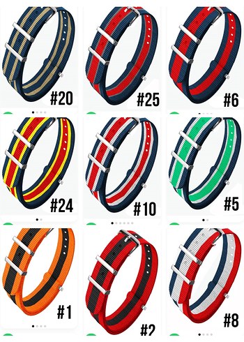 Yeni sıfır çift iki renkli NATO kayışlar kordonlar - Görsel 8