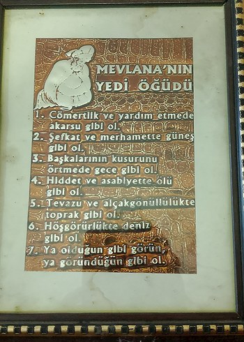 Mevlana'nın Yedi Öğüdü Tablosu