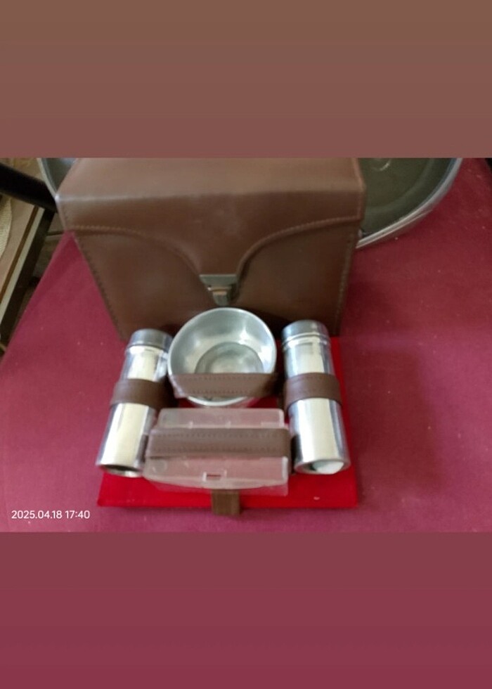 Eski dönem dönem ürünü koleksiyonluk Antika Seyahat Tıraş Takımı - Görsel 4