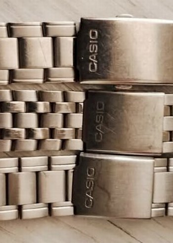 Vintage Gri Metal Casio Saat Kordonu - Görsel 5