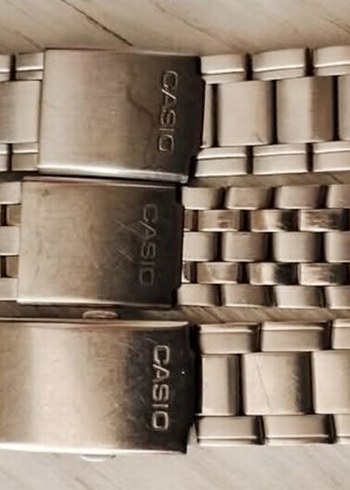 Vintage Gri Metal Casio Saat Kordonu - Görsel 2