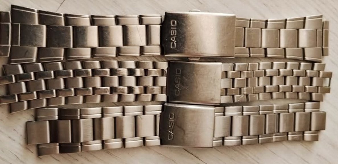 Vintage Gri Metal Casio Saat Kordonu - Görsel 5