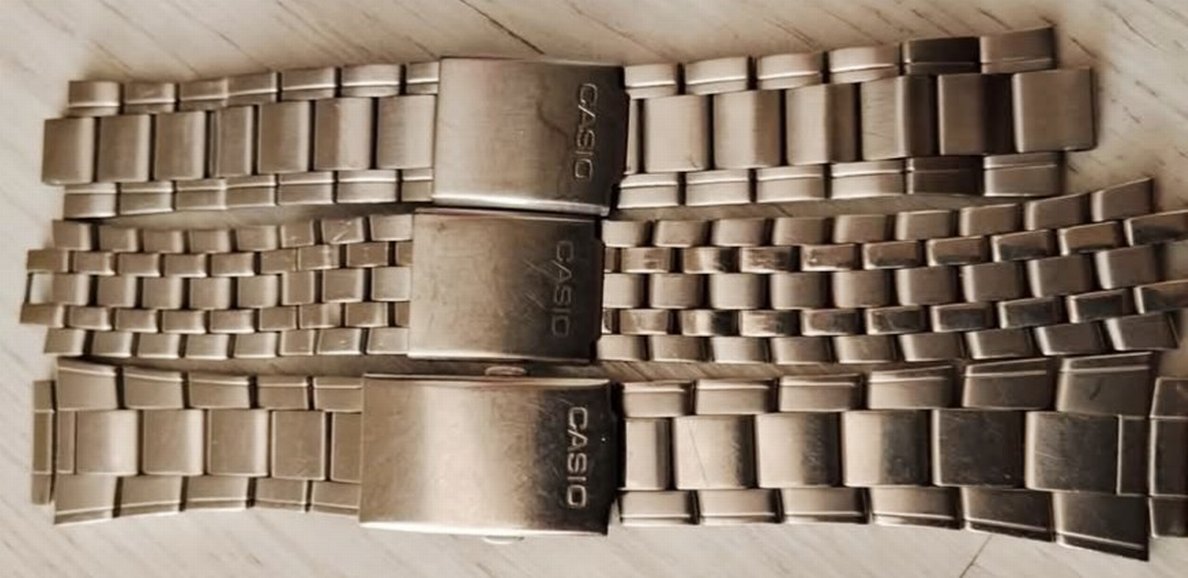 Vintage Gri Metal Casio Saat Kordonu - Görsel 2
