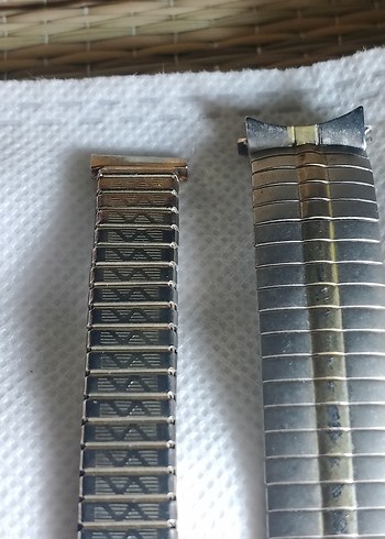 Dönem ürünü bay bayan Çelik akordiyon saat kordonu - Görsel 2