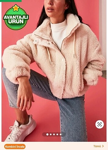 Trendyol & Milla Trendyolmilla taş rengi peluş ceket