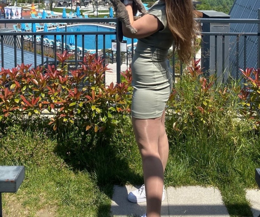 Haki Yüksek Yakalı Strappy Midi Elbise - Görsel 3