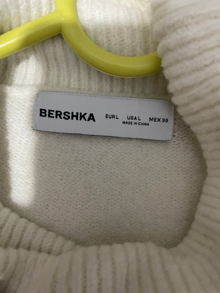 Beyaz Siyah Çizgili Boğazlı Kadın Kazak - Görsel 4