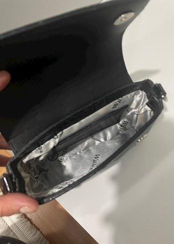 Krokodil Desenli Siyah Deri Kadın Çanta - Görsel 3